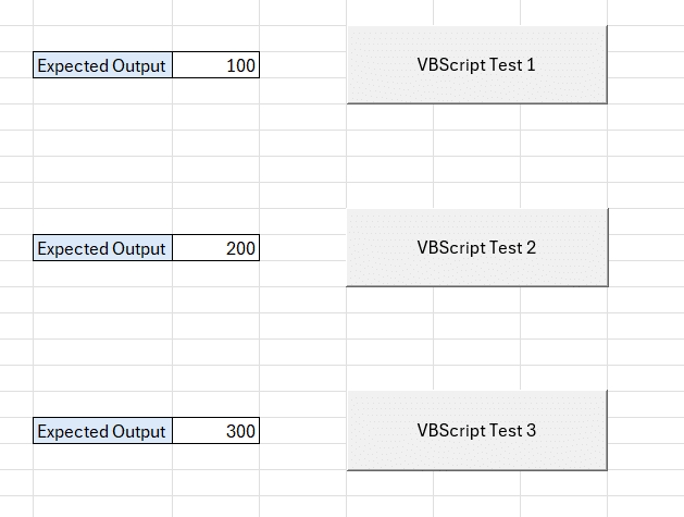excel spreadsheet with buttons that update a cell value