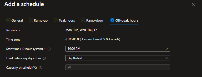 Scaling plan add a wizard for off hours